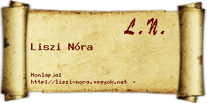 Liszi Nóra névjegykártya