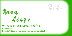 nora liszi business card